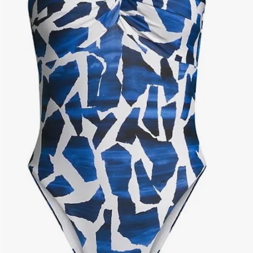 Milly Abstract Blue and White One-Piece Swimsuit